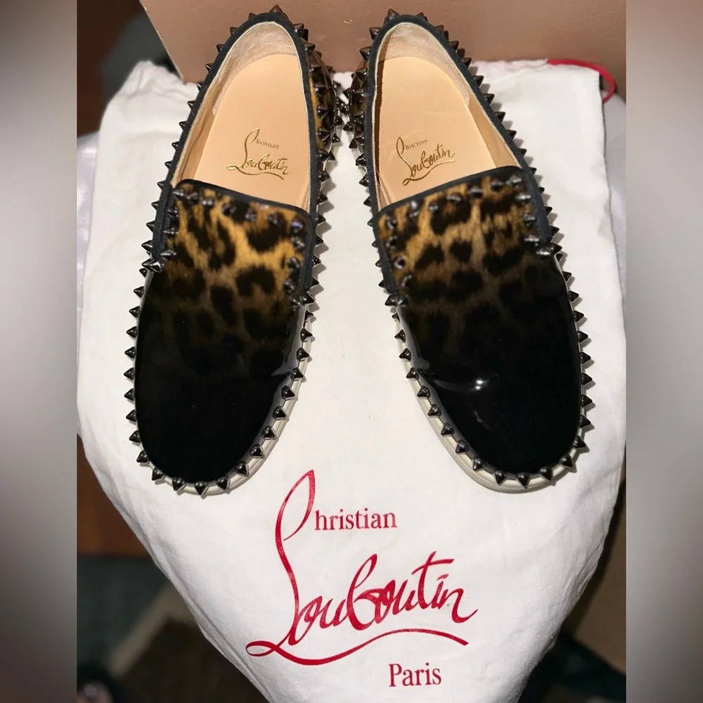 Christian Louboutin Studded Patent Leather Sneakers - Picture 1 of 7